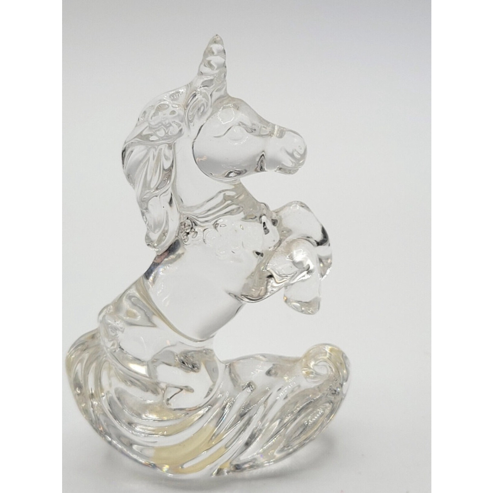 Princess House Rocking Unicorn Figurine 24% Lead Crystal Germany Art Glass Vtg.